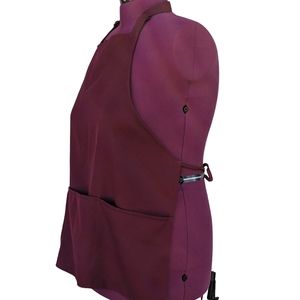 PBurgundy Classic Short Apron with Three Large Pockets Soft Fabric